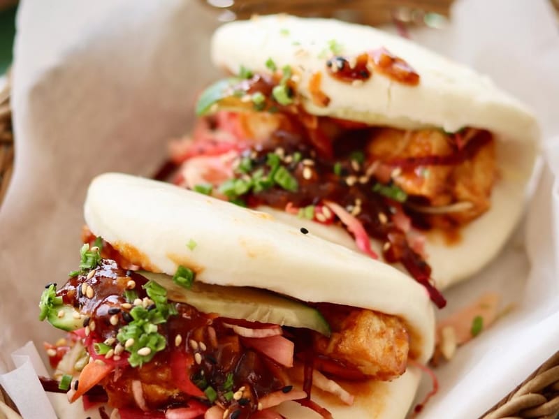 WoW Bao with Szechuan tofu at Wok On Waves